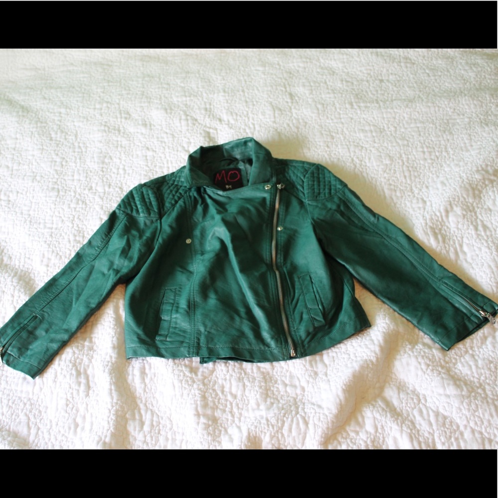 Members Only Green Faux Leather Jacket